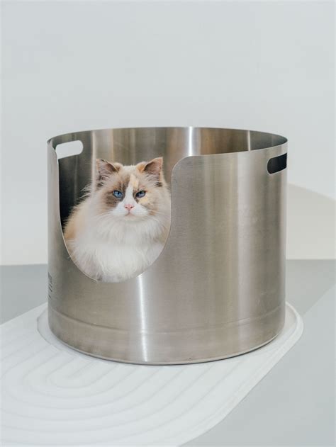 sifting stainless steel litter box|stainless steel covered litter box.